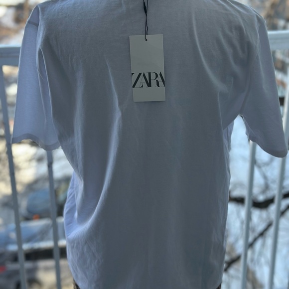 Zara White Tee with Pink Floral Details - Picture 10 of 12